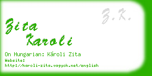 zita karoli business card